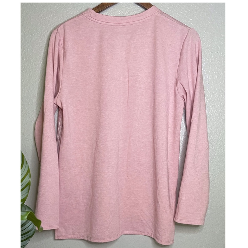 Cuddl Duds Pink Crewneck Sweatshirt with Colorful Embroidery - Picture 5 of 5